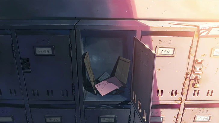 armoire en bois noir avec miroir, 5 centimètres par seconde, anime, Makoto Shinkai, Fond d'écran HD