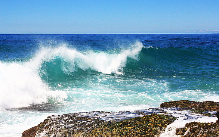 Gelombang laut, gelombang, Wallpaper HD
