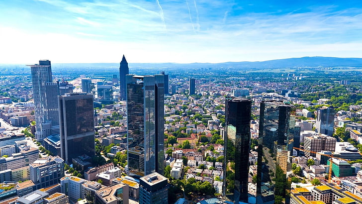 kota, lanskap kota, Frankfurt, Jerman, Wallpaper HD
