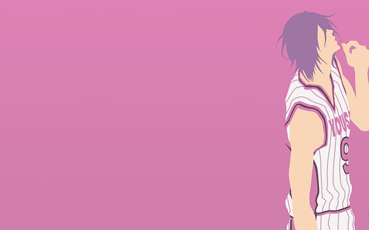 Kuroko pas de panier, Atsushi Murasakibara, rose, Fond d'écran HD