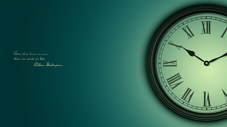 runde analoge Schwarzweiss-Wanduhr, Zeit, Zitat, Uhren, HD-Hintergrundbild