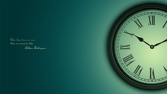 runde analoge Schwarzweiss-Wanduhr, Zeit, Zitat, Uhren, HD-Hintergrundbild HD wallpaper