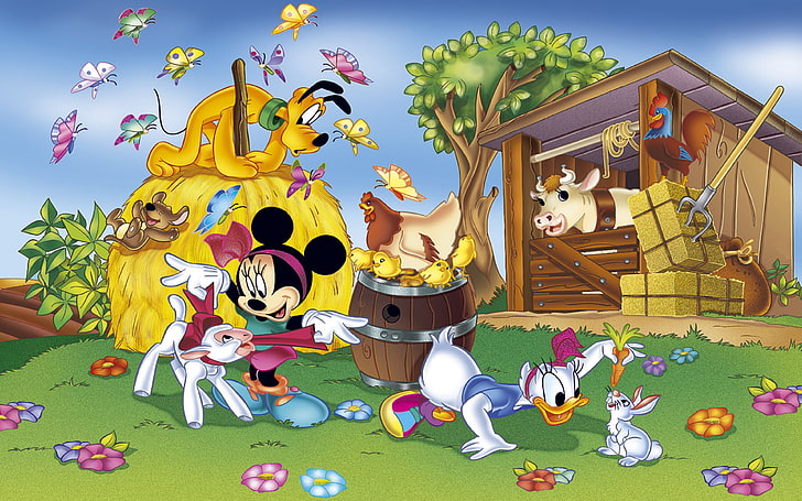 Walt Disney Mini Maus Daisy Duck And Pluto The Old Farm Cartoons Hd Wallpaper 3840×2400, HD wallpaper