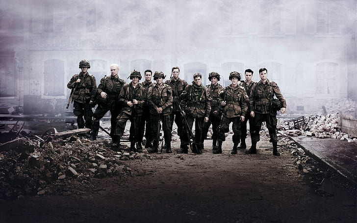 Band of Brothers Cast, armies group photo, cast, brothers, band, tv series, HD wallpaper