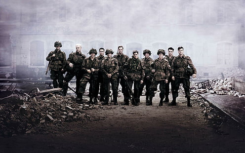 Band of Brothers Cast, armies group photo, cast, brothers, band, tv series, HD wallpaper HD wallpaper