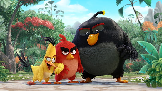 Angry Birds Movie ، قنبلة ، أفضل أفلام الرسوم المتحركة لعام 2016 ، أحمر ، تشاك، خلفية HD HD wallpaper