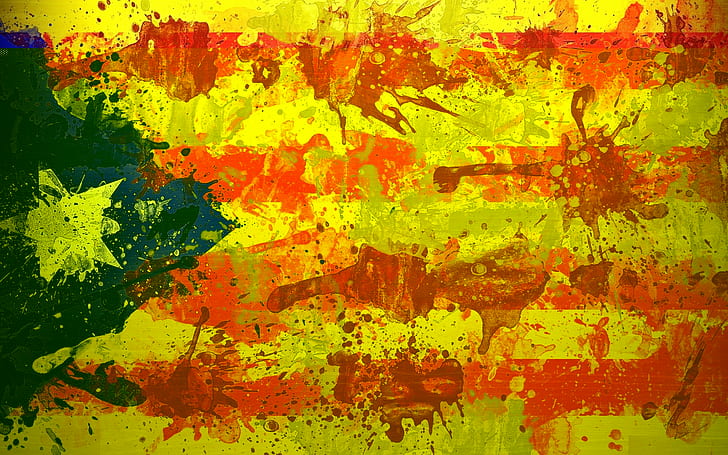 Catalonia, Spain, Barcelona, ​​flag, Symbol, Color, HD wallpaper