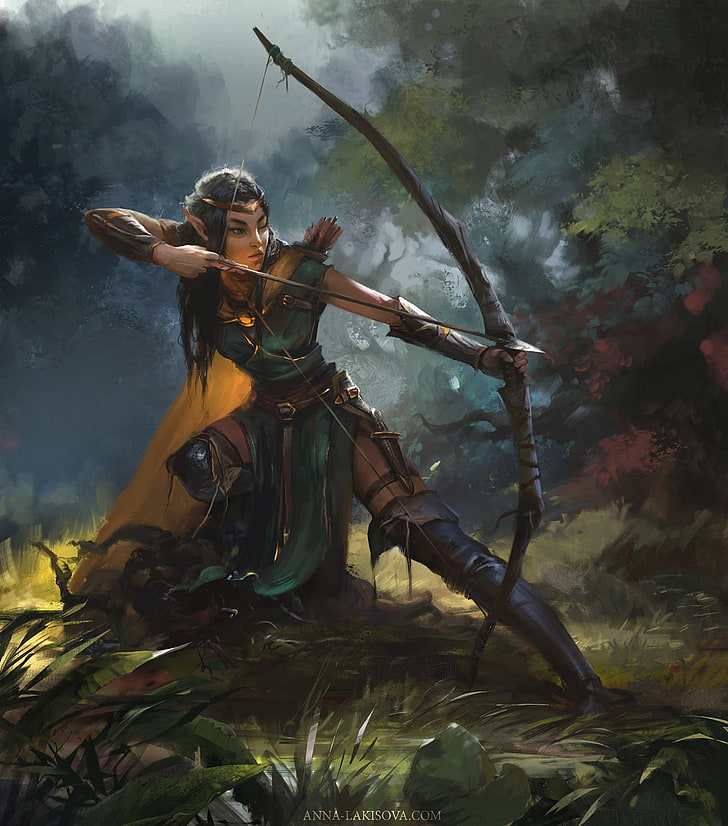 fantasy art, archer, warrior, elves, HD wallpaper