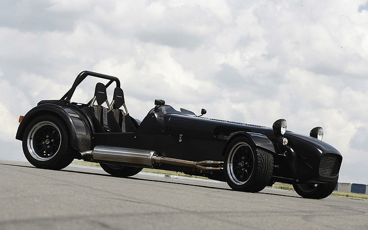 Caterham 7, black classic convrtible, รถยนต์, 1920x1200, caterham, caterham 7, วอลล์เปเปอร์ HD