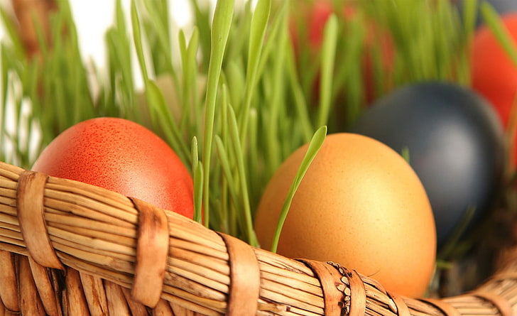 Easter, Easter eggs, Holidays, Easter, Basket, Eggs, 2014, colorful eggs, HD wallpaper
