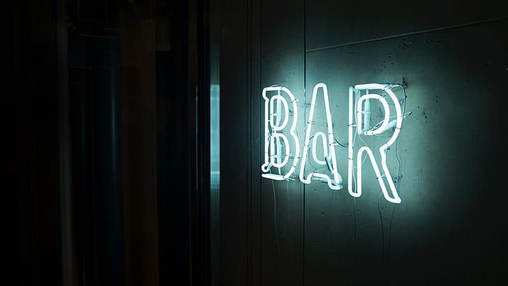 bar, neon, tanda, fotografi, tanda neon, Wallpaper HD