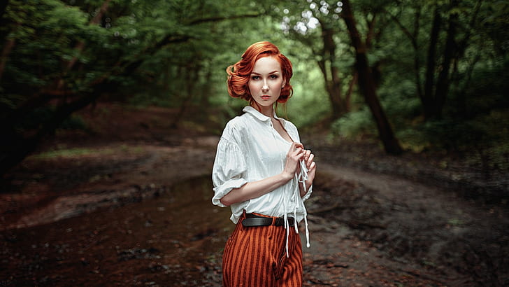 wanita, Anna Boevaya, Georgy Chernyadyev, berambut merah, Wallpaper HD