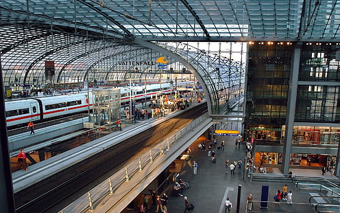 Gare centrale de Berlin, Allemagne, gare centrale, rail, Berlin, animaux, Fond d'écran HD HD wallpaper