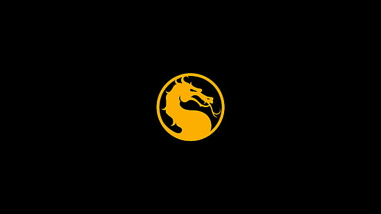 Mortal Kombat 11, logo, Mortal Kombat, minimalismo, fondo simple, fondo negro, Fondo de pantalla HD HD wallpaper