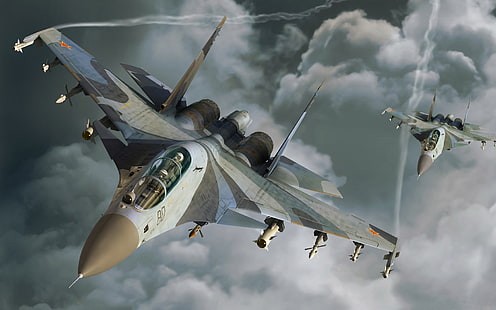 avión, caza, vuelo, jet, militar, rusia, su 30, sukhoi, Fondo de pantalla HD HD wallpaper