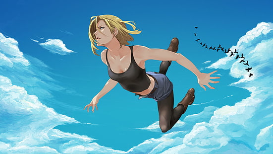 ilustracja kobiecych postaci z anime, Android 18, Dragon Ball, blondynka, anime dziewczyny, dekolt, Tapety HD HD wallpaper
