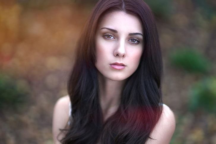 Seline Bulczynska, Frauen, Brünette, Model, Betrachterin, braune Augen, langes Haar, glattes Haar, HD-Hintergrundbild