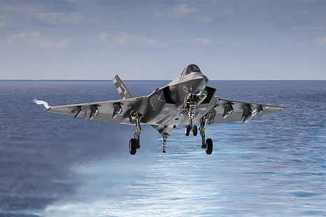 Stealth fighter, US Air Force, US Marine Corps, US Navy, Lockheed Martin F-35 Lightning II, HD tapet HD wallpaper
