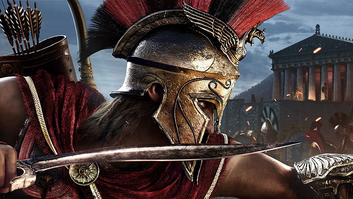 видеоигры, спартанцы, греческая мифология, Греция, Assassin's Creed, Assassin's Creed Odyssey, Alexios, HD обои
