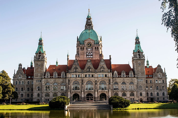 architecture, building, city hall, europe, germany, hannover, hanover, historical, landmark, rathaus, saxony, HD wallpaper