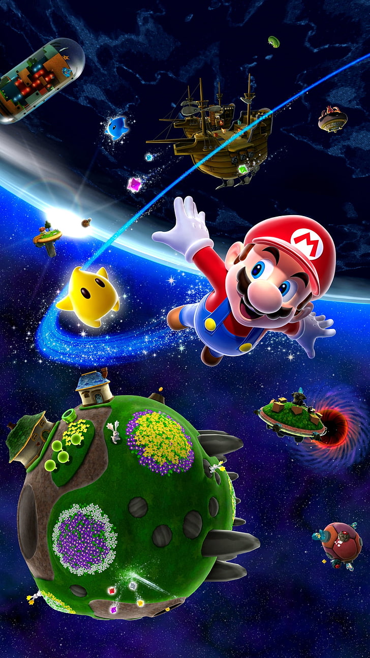 Super Mario Galaxy, วอลล์เปเปอร์ดิจิตอล Super Mario, เกม, เกม, วอลล์เปเปอร์ HD, วอลเปเปอร์โทรศัพท์