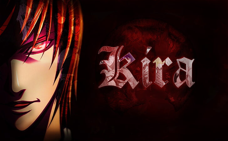 Графичен тапет за герои от анимация Kira, Death Note, Yagami Light, аниме, HD тапет