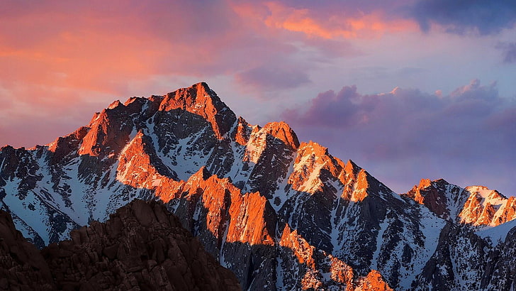 macos sierra, gunung, gunung, puncak, alam, Wallpaper HD
