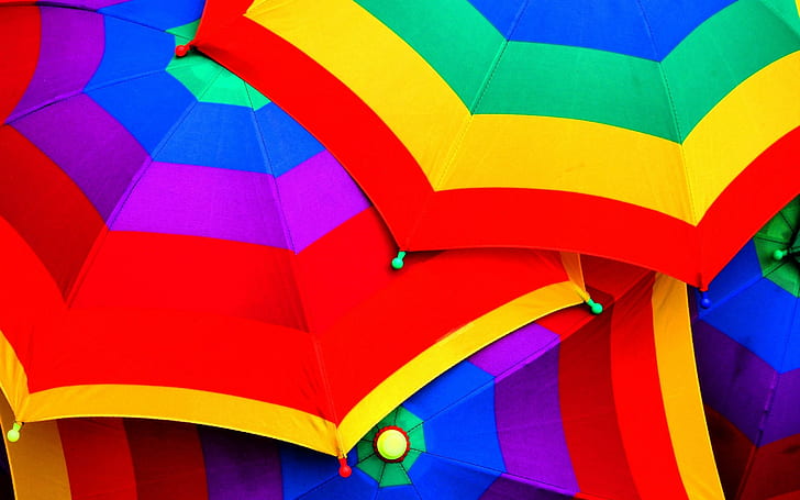 カラフルな傘、 HDデスクトップの壁紙