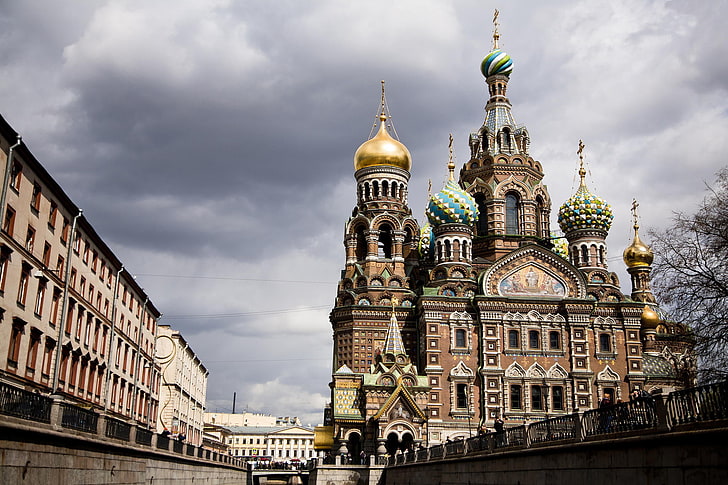St. Basil's Cathedral, The sky, Peter, Saint Petersburg, Russia, SPb, St. Petersburg, Leningrad, Church Of The Savior On Blood, HD wallpaper