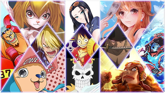 วอลล์เปเปอร์ดิจิทัลตัวละคร One Piece, อะนิเมะ, One Piece, Brook (One Piece), Carrot (วันพีช), Franky (One Piece), Jinbe (One Piece), Monkey D. Luffy, Nami (One Piece), Nico Robin, Sanji (One Piece), Tony Tony Chopper, Usopp (One Piece), Zoro Roronoa, วอลล์เปเปอร์ HD HD wallpaper
