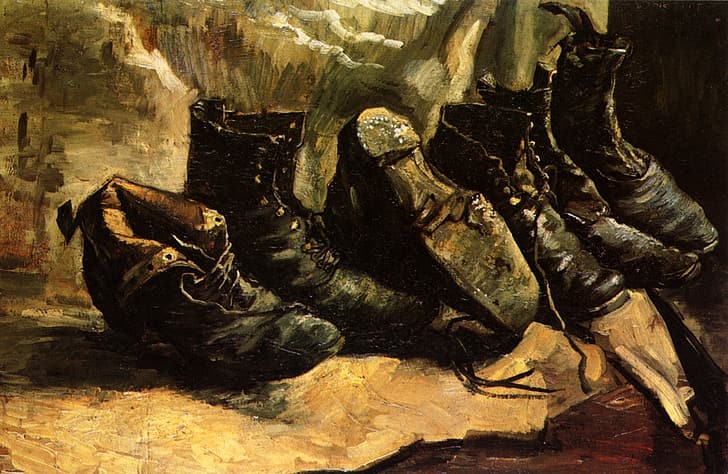 sepatu bot, sepatu, Vincent van Gogh, Tiga Pasang Sepatu, Wallpaper HD