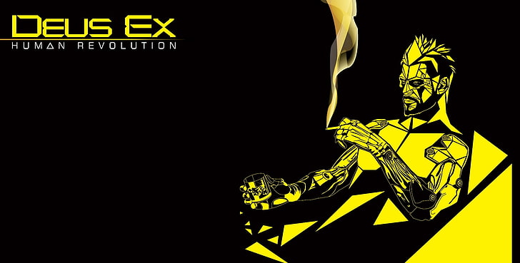 minimalism, cyborg, Deus Ex: Human Revolution, cyberpunk, Adam Jensen, Square enix, Eidos Interactive, HD wallpaper