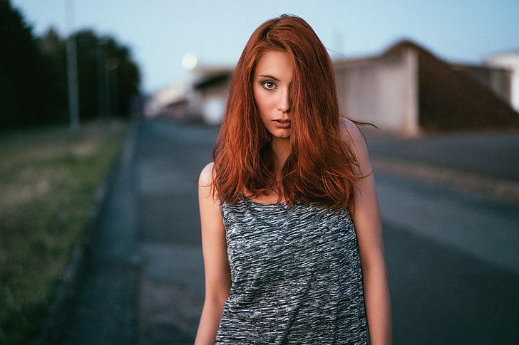Victoria Ryzhevolosaya, women, model, redhead, face, portrait, nose rings, HD wallpaper