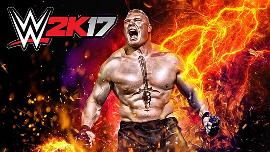 비디오 게임, WWE 2K17, Brock Lesnar, WWE, HD 배경 화면 HD wallpaper