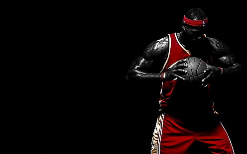 LeBron James, lebron james, ball, basketball, negro, sport, HD wallpaper HD wallpaper