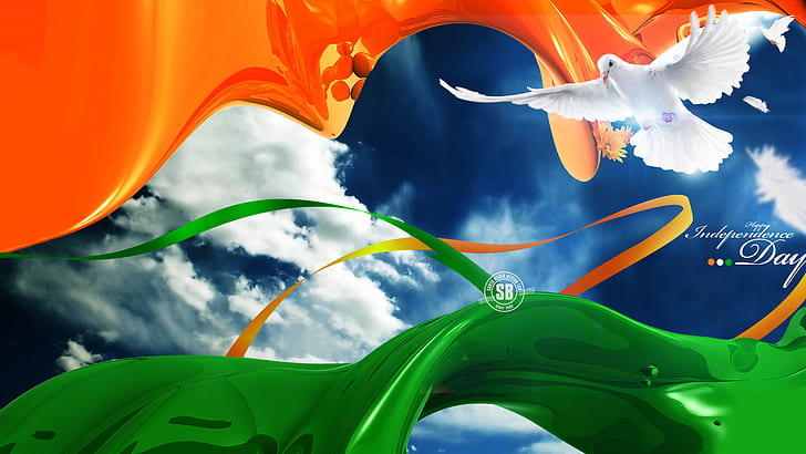 15 август 2014 г., честит ден на независимостта, ден на независимостта, знаме на Индия, HD тапет