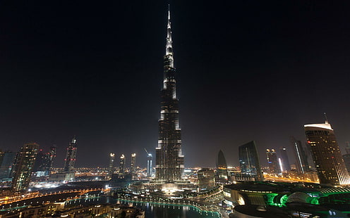 Бурж Халифа, Бурж Халифа, архитектура, Дубай, сгради, небостъргачи, природа и пейзажи, HD тапет HD wallpaper