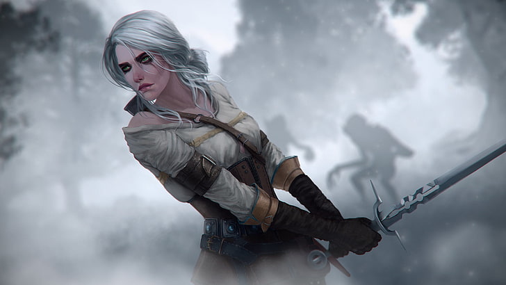 female game character holding sword wallpaper, The Witcher 3: Wild Hunt, Cirilla, The Witcher, Cirilla Fiona Elen Riannon, HD wallpaper