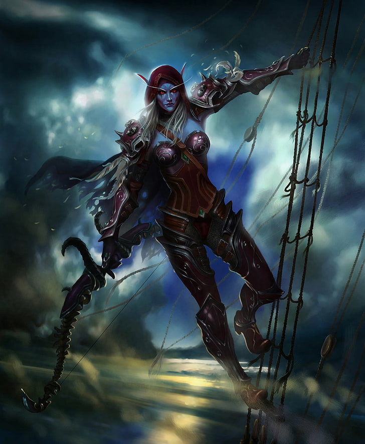 fantasy art, warrior, archer, elves, Sylvanas Windrunner, HD wallpaper