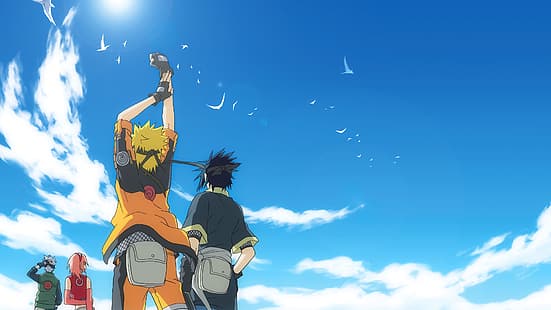 Team 7, Naruto (anime), Uzumaki Naruto, Uchiha Sasuke, Haruno Sakura, Hatake Kakashi, Sfondo HD HD wallpaper