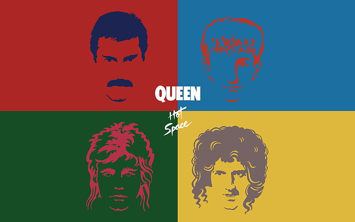 Papel de parede Queen Hot Space, Rainha, Freddie Mercury, Roger Taylor., Brian May, John Deacon, HD papel de parede