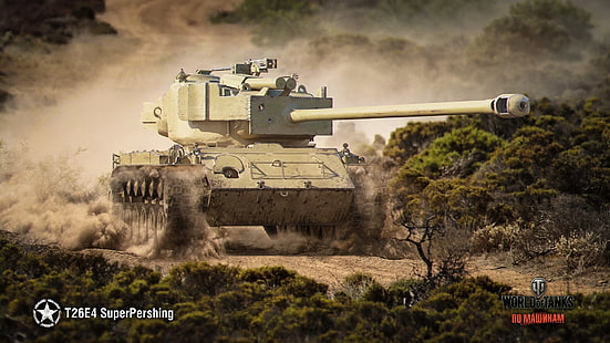 วอลล์เปเปอร์ดิจิตอล World of Tanks, รถถัง, สหรัฐอเมริกา, รถถัง, WoT, World of Tanks, Wargaming.Net, BigWorld, T26E4 SuperPershing, วอลล์เปเปอร์ HD HD wallpaper