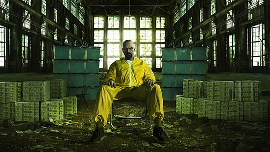 Bryan Cranston Walter White Breaking Bad Methamphetamine TV Heisenberg lärare pengar, HD tapet HD wallpaper