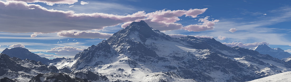 mountain, landscape, mountains, multiple display, nature, HD wallpaper HD wallpaper