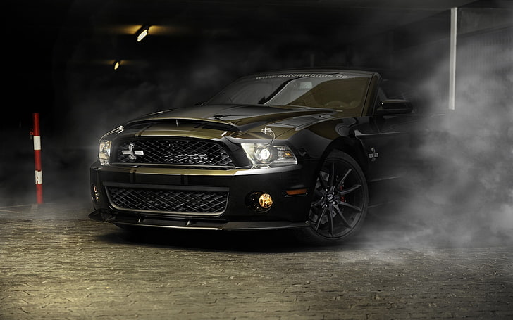 black coupe, Shelby GT500 Super Snake, Shelby GT500, Ford Shelby GT500, Wallpaper HD