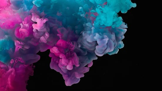  windows 11, abstract, 3D Abstract, smoke, smoking, blue, black background, clouds, HD wallpaper HD wallpaper