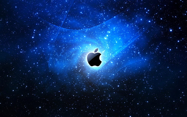 äpple, bakgrund, mac, stjärnor, HD tapet