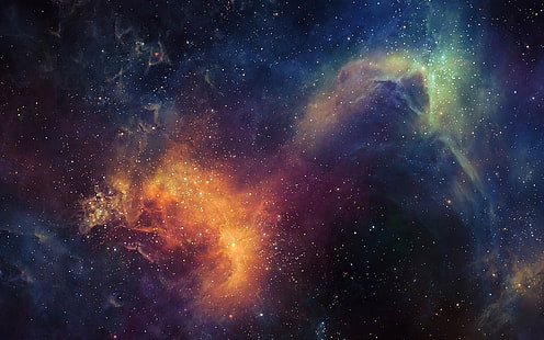 ilustrasi galaksi, abstrak, ruang, nebula, seni ruang angkasa, TylerCreatesWorlds, seni digital, karya seni, bintang, awan ruang angkasa, Wallpaper HD HD wallpaper