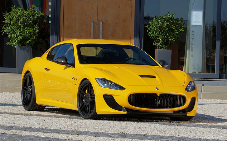 Novitec Maserati Granturismo Stradale, yellow coupe, maserati, granturismo, stradale, novitec, cars, HD wallpaper