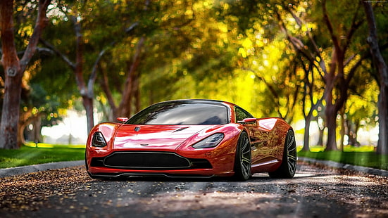 красное купе, Aston Martin DBC, спорткар, суперкар, Aston Martin, HD обои HD wallpaper